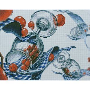 Купити Алмазна мозаїка на підрамнику. Бокали з ягодами (40 x 50 см, круглими камінчиками)  в Україні