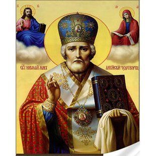 Купити Набір алмазної мозаїки на підрамнику. Ікона Святий Миколай Чудотворець (30х40см, круглі камінчики, повна викладка полотна) викладка алмазами за номерами  в Україні