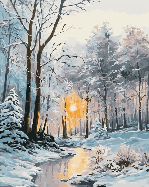 Купити Картина за номерами. Зимовий ліс  в Україні