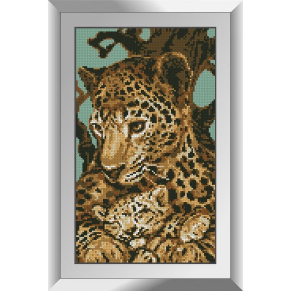 Купить Алмазная мозаика. Леопард с малышом 22x37 см  в Украине