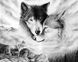 Картина з мозаїки. Пара вовків - Любов і вірність, Без підрамника, 50 х 40 см