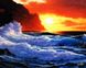 Картина з мозаїки. Захід сонця на морі, Без підрамника, 50 х 40 см
