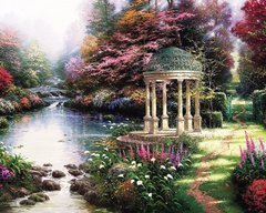 Купити Картина з страз. Квітучий сад з альтанкою  в Україні
