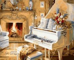 Купити Картина за номерами. Білий рояль  в Україні