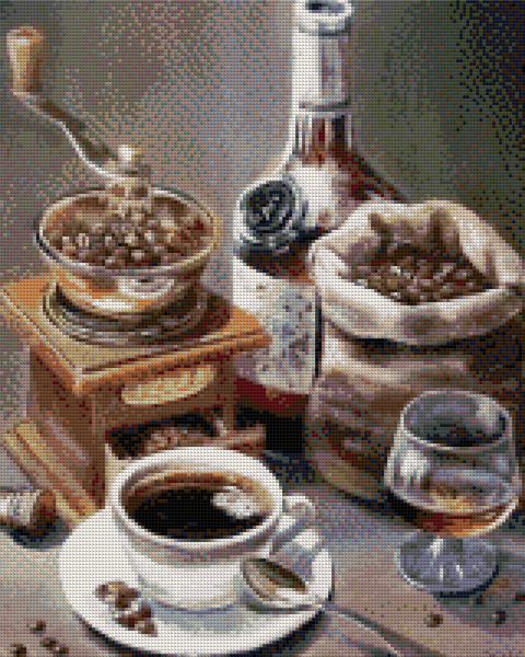 Купить Алмазная мозаика. Кофе с коньяком 40 x 50 см  в Украине