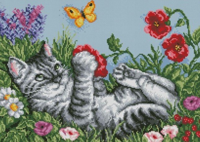 Купити Алмазна мозаїка Грайливий котик  в Україні
