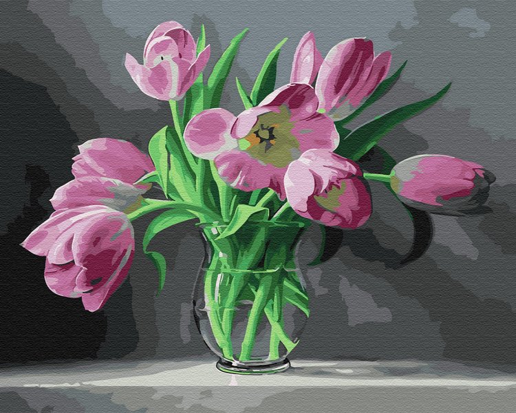 Купить Картина антистресс по номерам. Тюльпаны  в Украине