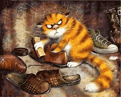 Купити Картина за номерами. Незадоволений кіт  в Україні
