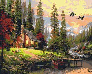 Купити Картина за номерами без коробки. Мисливський будиночок  в Україні