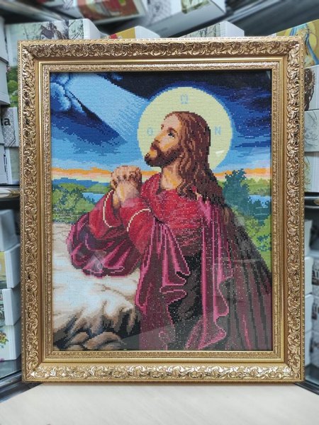 Купить Алмазная жывопись на подрамнике 40х50 Иисус на Оливной горе  в Украине