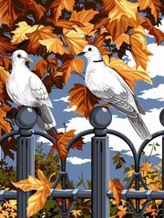 Купити Вишивка камінням за номерами Пара голубів  в Україні