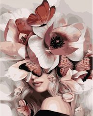 Купити Картина за номерами Дівчина з трояндами на голові  в Україні