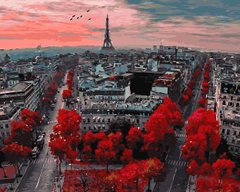 Купити Картина за номерами без коробки. Червоні фарби Парижа  в Україні