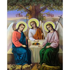 Купити Алмазна картина на підрамнику, набір для творчості. Свята Трійця розміром 30х40 см (квадратні камінчики)  в Україні