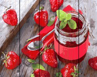 Купить Картина по номерам на дереве. Клубничный рай  в Украине
