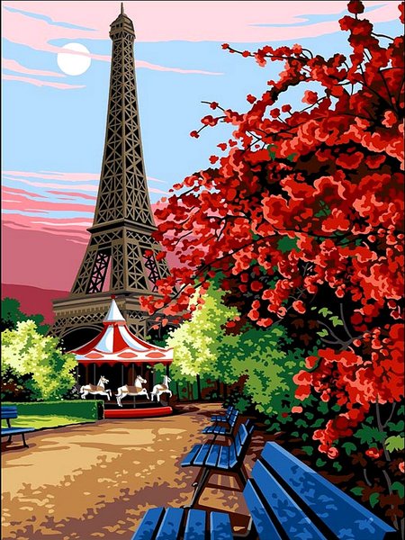 Купити Картина за номерами. Квітучий Париж  в Україні