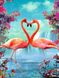 Выкладка камнями по номерам. Фламинго в цветах 30 x 40 см, С подрамником, 30 x 40 см