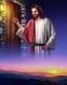 Набір алмазної мозаїки 40х50 см на підрамнику. Ісус стукає у двері (мозаїка за номерами на полотні з дерев'яною основою) квадратні камінчики, повна викладка полотна