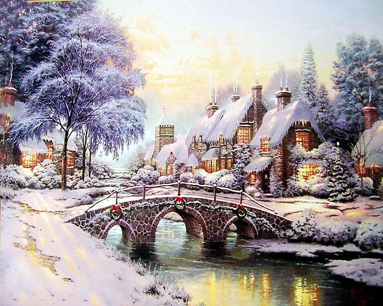 Купити Картина з мозаїки. Казкова зима. Різдво  в Україні