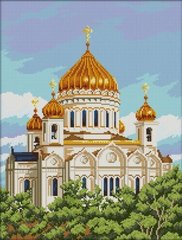 Купить Мозаика квадратными камушками Храм Христа Спасителя  в Украине