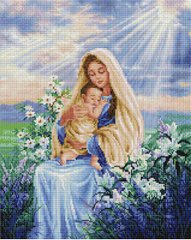 Купити Алмазна мозаїка Діва Марія з Ісусом  в Україні