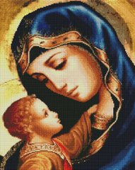 Купити Алмазна мозаїка 40x50 Ікона Матір Божа з Ісусом SP117  в Україні