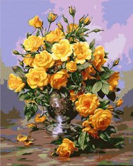 Купити Картина за номерами без коробки. Жовті троянди  в Україні