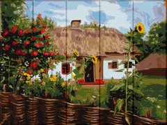 Купити Картина за номерами на дереві. Український будиночок  в Україні