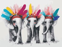 Купить Картина по номерам. Три слона  в Украине