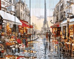 Купить Картина по номерам на дереве. Париж после дождя  в Украине