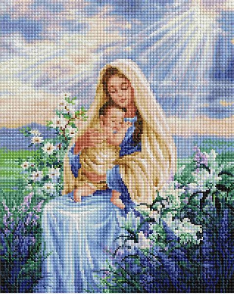 Купить Набор алмазной мозаики Дева Мария с Иисусом 40х50 SP101  в Украине