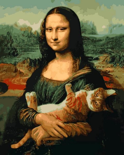 Купить Картина по номерам. Мона Лиза и кот  в Украине