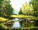 Картина з мозаїки. Лісове озеро, Без підрамника, 50 х 40 см