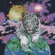 Алмазная мозаика. Космический тигр 45x62 см, Без подрамника, 45 x 62 см