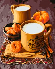Купить Картина раскраска по номерам. Круллеры с молоком  в Украине