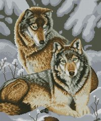 Купити Діамантовий живопис Два вовки  в Україні