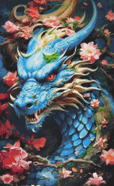 Купити Алмазна мозаїка. Блакитний дракон 40 х 65 см  в Україні