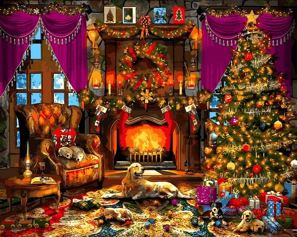 Купить Картина по номерам. Рождественская елка  в Украине