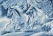Алмазная мозаика по номерам. Снежные лошади, Без подрамника, 51 x 69 см