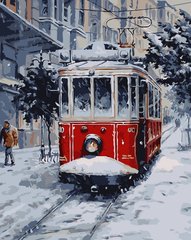 Купить Картина по номерам. Заснеженный трамвай  в Украине