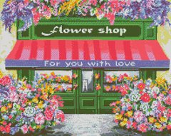 Купить Мозаика по номерам (на подрамнике). Цветочный магазинчик  в Украине