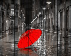 Купить Картина по номерам на дереве. Красный зонтик  в Украине