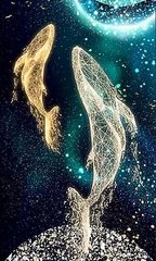 Купить Алмазная выкладка 65х40 см. Созвездие кита (набор алмазной мозаики по номерам, квадратные камешки, полная выкладка полотна) алмазная вышивка на холсте  в Украине