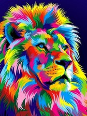 Купить Картина по номерам. Радужный лев  в Украине