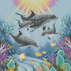 Купить Набор алмазной мозаики Семейство дельфинов  в Украине