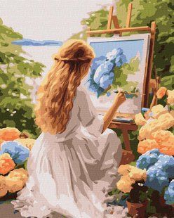 Купить Набор для рисования по цифрам. Девушка. Рисунок природы  в Украине