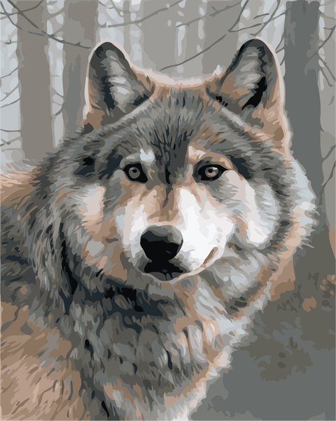 Купити Картина за номерами. Одинокий вовк  в Україні