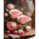 Набор алмазной мозаики на подрамнике. Нежный букет роз (30х40см, круглые камешки, полная выкладка полотна) выкладка алмазами по номерам, С подрамником, 40 х 30 см