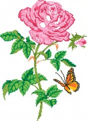 Купить Алмазная вышивка Роза с бабочкой  в Украине