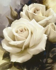 Купити Набір алмазної вишивки. Білі троянди  в Україні